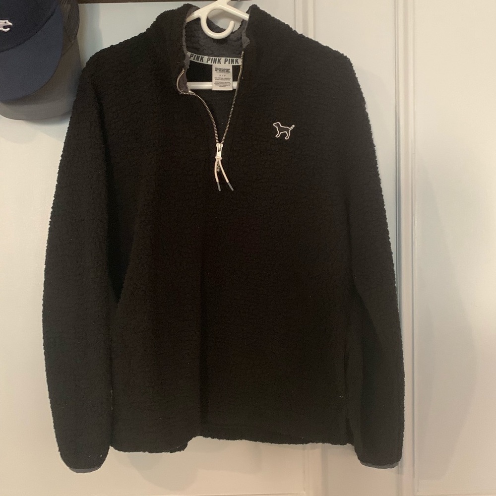 Pink Victoria’s Secret Sherpa quarter zip